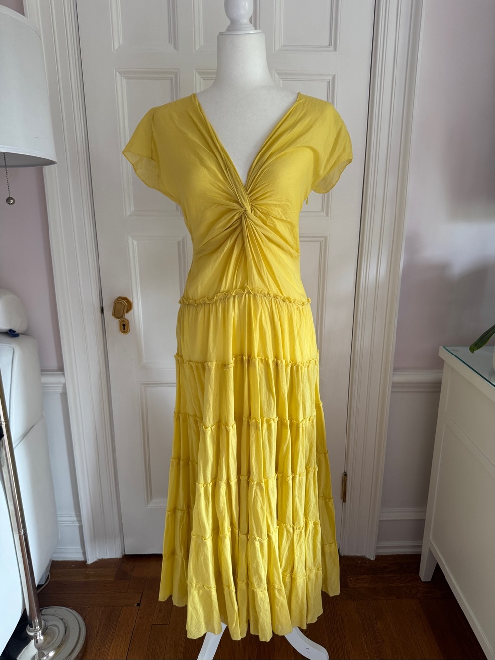Biasa Knot-Front Maxi Dress in Yellow